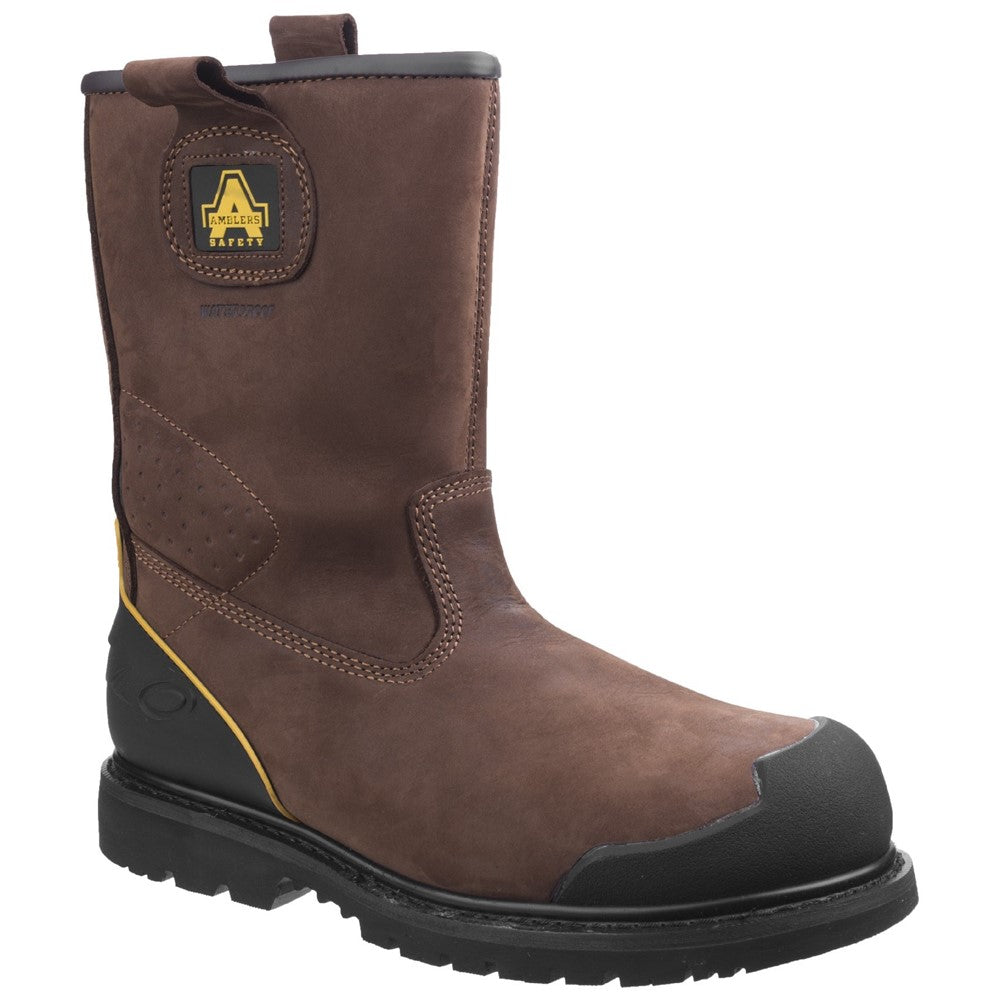 Amblers Safety Boots - Goodyear Welted Steel Toe, Brown Crazy Horse Leather, UK 7 / EU 41, EN ISO 20345 Certified