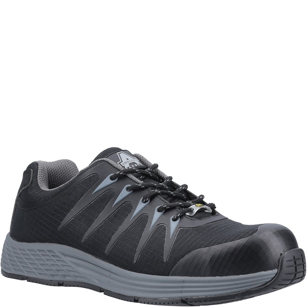 Amblers AS717C Baton S1P SRC ESD metal-free safety trainer, black